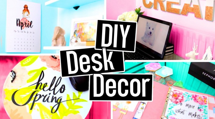 DIY DESK DECORATIONS for spring/summer! DIY ROOM DECOR! Cheap & cute projects!